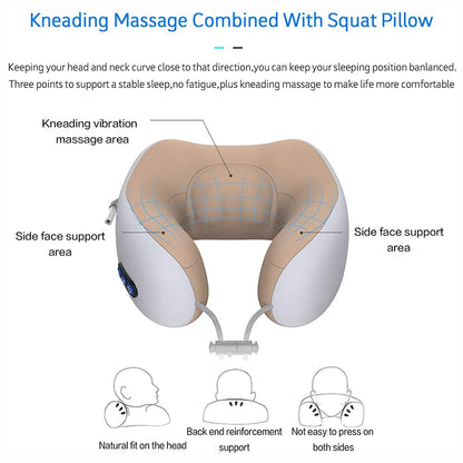 Multifunctional Portable U Shaped Electric Neck Massager Pillow