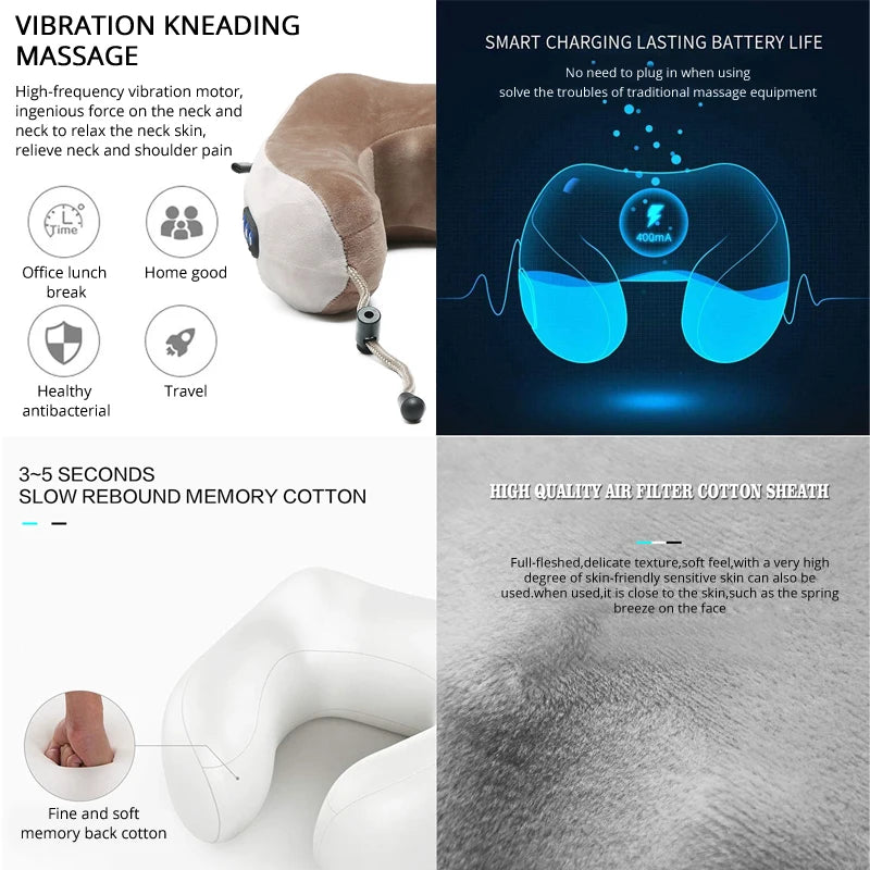 Multifunctional Portable U Shaped Electric Neck Massager Pillow